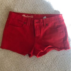 Madewell Red Jean Shorts, Women's 28